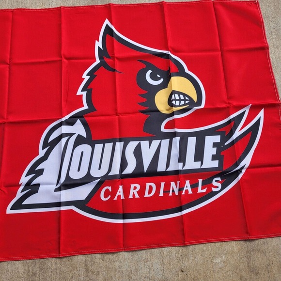 Louisville Cardinals Flag 3x5 Ft Man Cave Garage Game Day‎ Tail Gate New - Picture 3 of 3